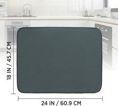 Multifunctional Super Absorbent Kitchen Drain Pad with Dish Drying Rack for Pots, Pans, Dishes, Glassware & Cutlery - 60 x 45 cm