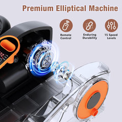 Black Bull Under Desk Elliptical Exercise Machine, Ellipse Leg Exerciser with Remote