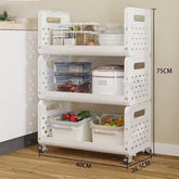 Multi Layer Movable Multipurpose Storage Rack with Wheels for Fruits, Vegetables, Snacks, Makeup, and Bathroom Essentials