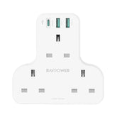 RavPower RP-PC1036 PD Pioneer 20W 3 Port Charger White UK Version with 3 AC Plug