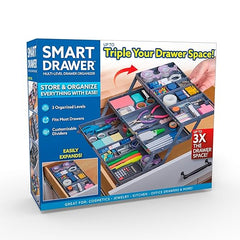 Smart Expandable 3-Tier Multi Purpose Drawer Organizer with Adjustable Dividers