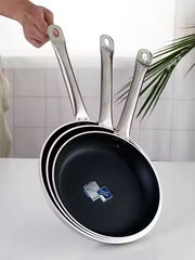 40CM Large Deep Non-Stick Frying Pan & Wok with 7CM Depth, 18CM All-Steel Handle, Magnetic Conductive Base & Gas, Induction, Electric Stove Compatibility