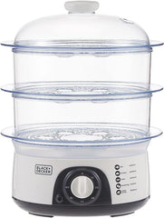 Black+Decker 775W 3-Tier Food Steamer with Stackable Bowls and Adjustable Timer – HS6000-B5