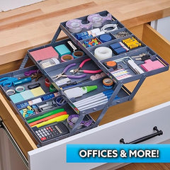 Smart Expandable 3-Tier Multi Purpose Drawer Organizer with Adjustable Dividers