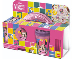 STOR Minnie Party Set 16 PCS Plates Bowl Tumblers Spoons