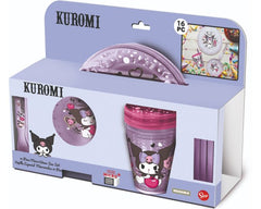 STOR Kuromi Party Set 16 PCS Plates Bowl Tumblers Spoons