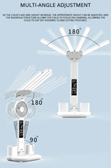 Smart Adjustable LED Desk Lamp with Fan, Touch Control, Time Date & Temperature Display