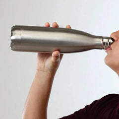 Borosil Bolt 1L Stainless Steel Single Wall Water Bottle Silver Leak Proof Eco Friendly Reusable Bottle for Travel Gym Office Outdoor