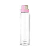 Borosil Crysto 750ml Borosilicate Glass Water Bottle with Leakproof Airtight Lid, Fridge Safe Wide Mouth Clear Bottle
