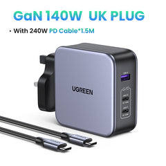 UGREEN Nexode GaN Fast Charger 140W with USB CC Cable (3-Port) CD289