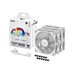 Asus TUF Gaming TR120 ARGB 3-in-1 Pack PWM 4 Pin Light Up The Cooling Excellence - White
