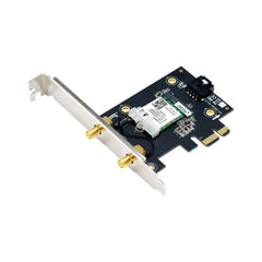 Asus PCE-AXE5400 Tri-Band WiFi 6E PCIe Adapter, 6GHz Band, Bluetooth 5.2, WPA3 Security, OFDMA, MU-MIMO, 2 External Antennas