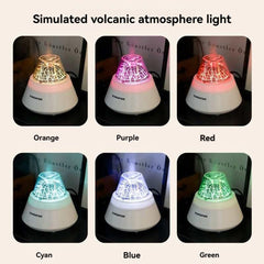 200ML Volcano Aromatherapy Humidifier & Essential Oil Diffuser with Silent Ultrasonic Cool Mist, Volcano LED Light Effect, USB Power & Auto Power-Off Protection