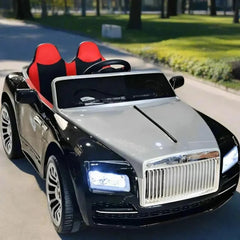 12V Kids Electric RC Ride-On Car with Dual 380 Motors, Parent Remote Control, Dual Seat, Music Steering Wheel, Seat Belt, 25Kg Load Capacity, 2-5Km/h Battery Powered Toy Car