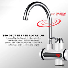 Electric Instant Water Heating Faucet - with Digital Temperature Display