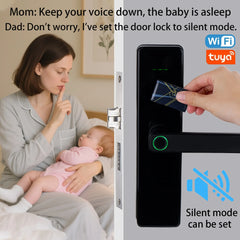 OSPON WiFi Smart Door Lock with Fingerprint, Password, RFID Card & Tuya Mobile App Control - Open Box / New Product