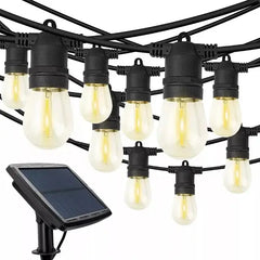 8M Solar String Lights RC with 10 LED Bulbs, 8 Lighting Modes, 18650 Battery 1200mAh, USB Backup Charging, Charge Indicator & IP44 Weather Protection for Camping, Garden, Patio & Outdoor Decoration - Open Box / New Product