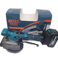 BOSS Cordless Tile Laying Vibrator Machine with Two 148VF Li-ion Batteries, 5-Speed Vibration Adjustment, and Powerful Suction Cup