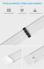 LED Batten Light Fixture 4 Feet Indoor Linear Tube with Crystal PS Cover, Iron Body, Surface Mount,With High Lumen Efficiency - 50 Watts
