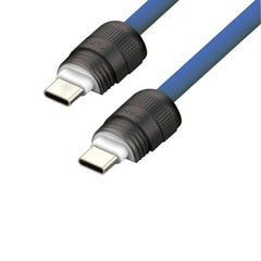 SIA Soft Rubber Type-C to Type-C Lanyard Cable 60W 30cm Navy Blue
