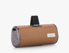 Iwalk Small Portable Charger 4500Mah Power Bank With with Built-in USB-C Connector Leather Design Car Key Size - Brown