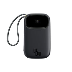 Baseus EnerFill FC31 Qpow3 Digital Display Power Bank with 2 Built-in USB-C Cables 20000mAh 45W - Cosmic Black