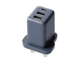 شاحن سريع Baseus EnerFill FN11 بقوة 30 واط بمنفذين USB ومنفذ Type-C - أسود كوني