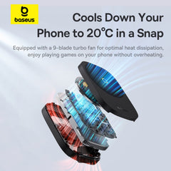 Baseus MagPro II Series Ultra-Thin Magnetic Phone Cooler (with Wireless Charger) - Cosmic Black