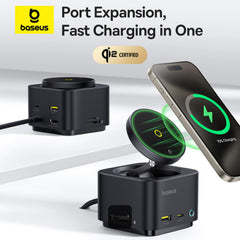 Baseus MagPro II 7-in-1 HUB Magnetic Wireless Charging 15W - Cosmic Black