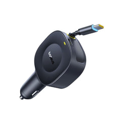 شاحن سيارة Baseus PrimeTrip VR2 بكابل قابل للسحب C+C 30 واط - أسود كوني