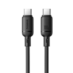 Baseus كابل شحن سريع حريري USB-C إلى USB-C بقوة 100 واط وطول 1 متر - أسود عنقودي
