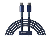 كابل الشحن السريع بيسوس تنجستين جولد USB-C إلى USB-C بقوة 100 واط بطول 2 متر - أزرق