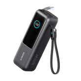 Anker Laptop Power Bank (25K, 165W, Built-In USB-C And Retractable Cables) Black