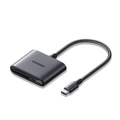 قارئ بطاقات الذاكرة UGREEN USB-C إلى SD/TF + USB 2.0 أسود