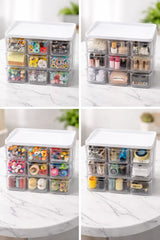Drawer Style Multipurpose Transparent Mini Storage Box for Stationery, Jewelry, Cosmetics, Medicine, and Household Items
