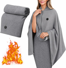 Premium USB Electric Heating Shawl Blanket 92 × 150 CM | 3-Level Temperature Control | Washable Soft Knitted Heated Throw | 5W USB Powered Warm Blanket for Home, Office & Travel