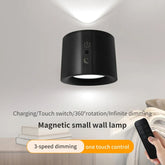 Elegant 360° Rechargeable Magnetic Wall Lamp with Remote Control, Touch Switch, 3 Brightness Levels & 3 Color Temperatures - Adjustable Rotation Night Light for Bedroom, Study & Living Room