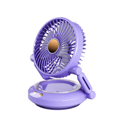 Foldable Rechargeable Desk Fan with Night Light & 3-Speed Powerful Airflow – Wall Mountable & Compact Travel Cooling Solution