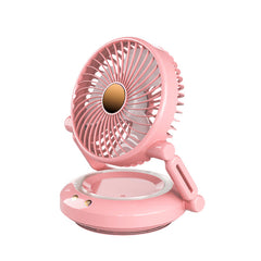 Foldable Rechargeable Desk Fan with Night Light & 3-Speed Powerful Airflow – Wall Mountable & Compact Travel Cooling Solution