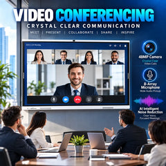 Premium 55 Inch 4K UHD Smart Interactive Display with 100-Point Touch, 48MP Camera, Wireless Casting, Digital Whiteboard, Dual Magnetic Pens & Wall Mount for Conference Rooms & Smart Classrooms with Wall Mounting Bracket