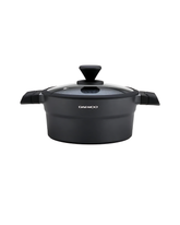 Daewoo Granite Casserole with Lid - 32 cm - Black