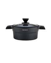 Daewoo Granite Casserole with Lid - 32 cm - Black