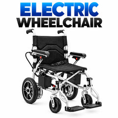 Foldable Electric Wheelchair with Dual Battery Support, 2.4GHz Wireless RC, 360° Joystick Control, 5 Adjustable Speeds, Safety Belt & Portable Design