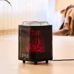 Portable Far Infrared Electric Heater with Cooking Stove, Adjustable Thermostat, Remote Control, Energy-Efficient PTC Heating for Home & Office - 5000W