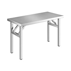 Heavy Duty Folding Stainless Steel Multi-Purpose Table with 150 KG Load Capacity, 4 CM Thickened Tabletop, Double-Spring Folding Support & Anti-Slip Feet