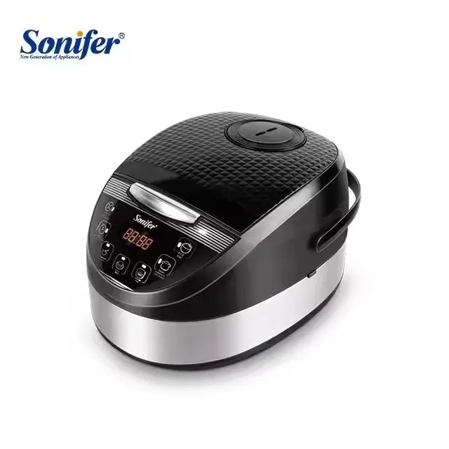 Sonifer Digital 5L Rice Cooker & Multicooker with 6 Programs, Nonstick Coated Pot, LED Display - 900W & 20 Cup Capacity