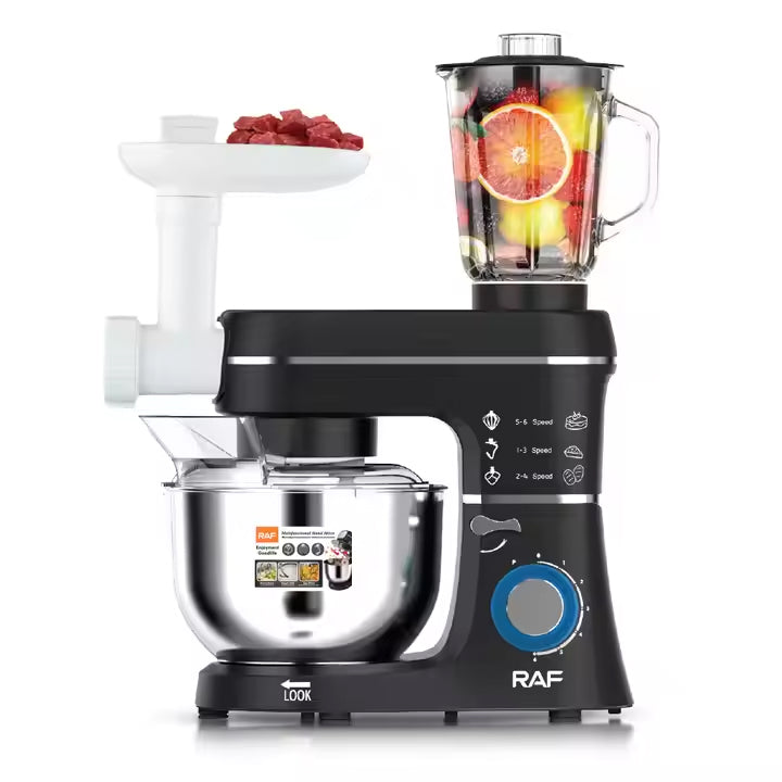 RAF 5-in-1 Multifunctional Stand Mixer with Meat Grinder, Blender and Dough Kneader - 1400W & 10 Litres