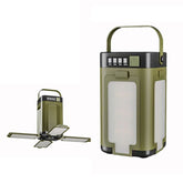 Solar Rechargeable LED Camping Lantern with 2000mAh Battery, 6 Lighting Modes, 90° Adjustable Side Lights, 360° Illumination, IP44 Water Resistance & Battery Indicator