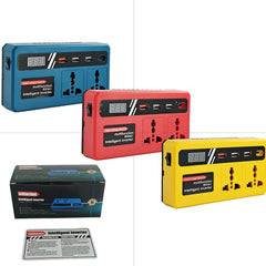 محول طاقة بقدرة 150 واط مزود بـ 4 منافذ USB ومقبسين كهربائيين، متوافق مع بطاريات الليثيوم أيون 18 فولت و21 فولت - مع حماية من الحرارة الزائدة والحمل الزائد