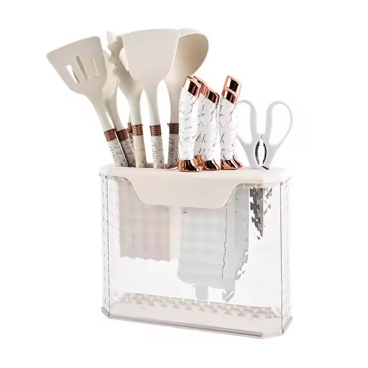 13-Piece Silicone Kitchenware & Knife Set with Stand